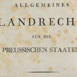 Family Law According to the Prussian Civil Code 1794-1899
