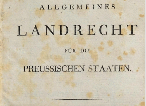 Family Law According to the Prussian Civil Code 1794-1899